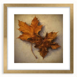 Halloween Canvas Art - Rustic Autumn Leaves Vintage Wall Hanging