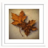 Halloween Canvas Art - Rustic Autumn Leaves Vintage Wall Hanging