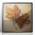 Halloween Canvas Art - Rustic Autumn Leaves Vintage Wall Hanging