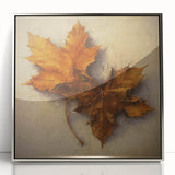 Halloween Canvas Art - Rustic Autumn Leaves Vintage Wall Hanging