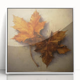 Halloween Canvas Art - Rustic Autumn Leaves Vintage Wall Hanging