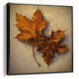 Halloween Canvas Art - Rustic Autumn Leaves Vintage Wall Hanging
