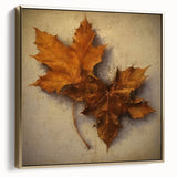 Halloween Canvas Art - Rustic Autumn Leaves Vintage Wall Hanging