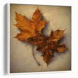 Halloween Canvas Art - Rustic Autumn Leaves Vintage Wall Hanging
