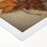 Halloween Canvas Art - Rustic Autumn Leaves Vintage Wall Hanging