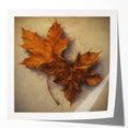 Halloween Canvas Art - Rustic Autumn Leaves Vintage Wall Hanging