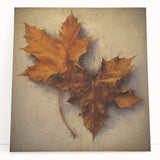 Halloween Canvas Art - Rustic Autumn Leaves Vintage Wall Hanging