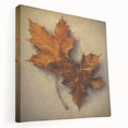 Halloween Canvas Art - Rustic Autumn Leaves Vintage Wall Hanging