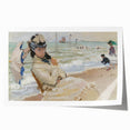 Impressionist Beach Scene - Monet's Camille in Trouville, Framed Print