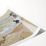 Impressionist Beach Scene - Monet's Camille in Trouville, Framed Print