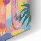 Acrylic Glass Art for Kids – Colorful Elephant Jungle Print