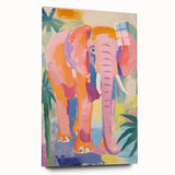 Acrylic Glass Art for Kids – Colorful Elephant Jungle Print