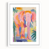 Acrylic Glass Art for Kids – Colorful Elephant Jungle Print
