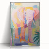 Acrylic Glass Art for Kids – Colorful Elephant Jungle Print