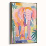 Acrylic Glass Art for Kids – Colorful Elephant Jungle Print