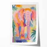 Acrylic Glass Art for Kids – Colorful Elephant Jungle Print