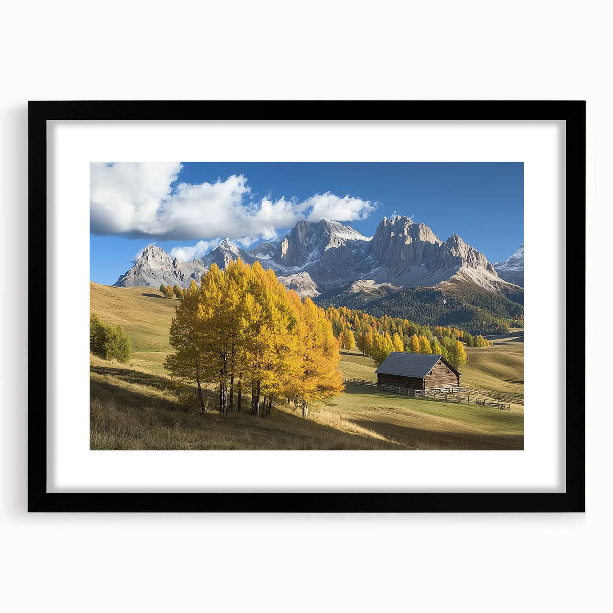 Landscape barn frame in matte black showcasing a modern design, perfect for enhancing home decor. The frame features a sleek front view with clean lines, ideal for displaying artwork or photographs.