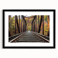Black landscape bridge frame with mat, showcasing a modern design; ideal for enhancing home decor with an elegant touch. Perfect for showcasing artwork or photography.