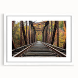 White landscape bridge frame with a mat, showcasing a modern design, ideal for displaying artwork or photographs in home decor. The frame's clean lines enhance any interior style, adding elegance to living spaces.