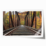 Rolled print showcasing a stunning landscape bridge scene, featuring vibrant colors and intricate details, packaged securely in a protective cardboard tube. Ideal for home or office decor.