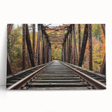 Stretched canvas artwork showcasing a serene landscape with a bridge, vibrant colors, and detailed textures, perfect for enhancing home décor.