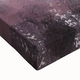 Close-up of a stretched canvas wall art depicting a serene countryside landscape, showcasing vibrant greens and blues, ideal for home decor.