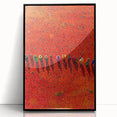Framed acrylic artwork depicting serene landscapes with vibrant green fields and a clear blue sky, set in a sleek black frame to enhance modern decor.