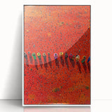 Framed acrylic artwork showcasing a serene landscape field in vibrant colors, set against a white background, ideal for modern home decor and art enthusiasts.