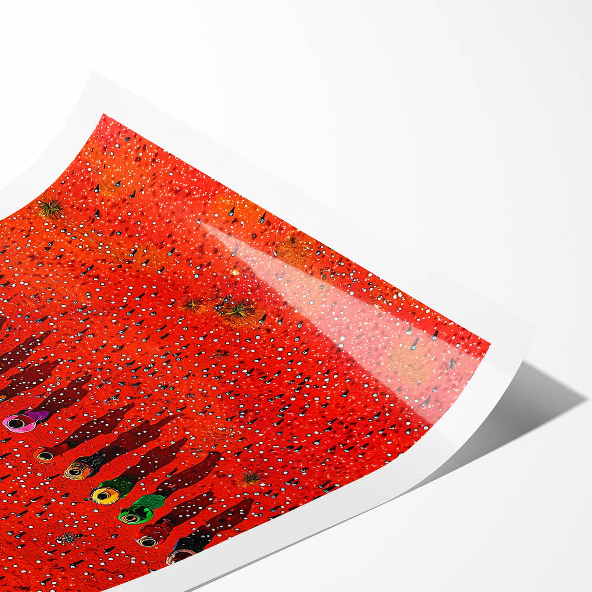 Vibrant rolled print showcasing a serene landscape of golden fields under a blue sky, packaged securely for safe delivery and display. Ideal for nature-inspired decor.