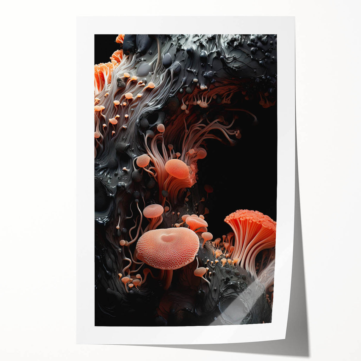 Extra large rolled print featuring close-up floral elements in natural tones, suitable for dining room or bathroom wall art.