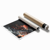 Extra large rolled print featuring close-up floral elements in natural tones, ideal for classy bathroom wall art.