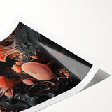 Extra large wall art featuring line art flowers in black on white, rolled print, ideal for large living room decor.