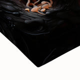 Large art depicting a black and white landscape painting on stretched canvas, suitable for bedroom wall decor.