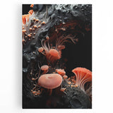 Black and white close-up of natural elements on large stretched canvas, suitable for kitchen wall art.