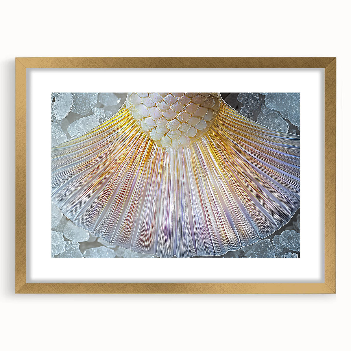 Extra large abstract art print featuring a textured design with muted gold and earth tones on a framed canvas.