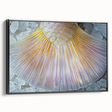 Black and white landscape art painting on a framed canvas, featuring a close-up of nature elements, ideal for bedroom decor.