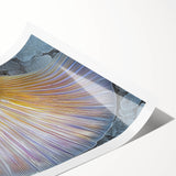 Extra large wall art featuring line art flowers in black on white, rolled print format, suitable for large living room decor.