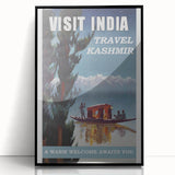 Visit India Kashmir Retro Wall Art – Vintage Travel Poster