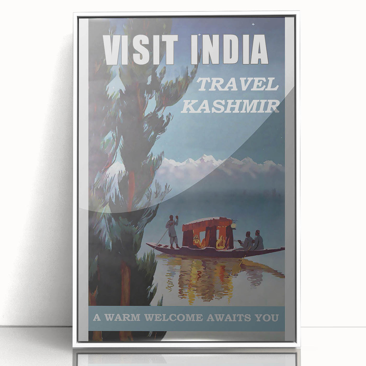 Visit India Kashmir Retro Wall Art – Vintage Travel Poster