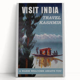 Visit India Kashmir Retro Wall Art – Vintage Travel Poster