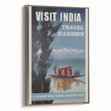 Visit India Kashmir Retro Wall Art – Vintage Travel Poster