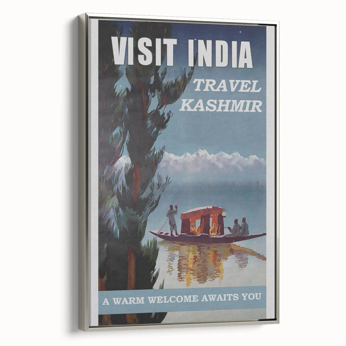 Visit India Kashmir Retro Wall Art – Vintage Travel Poster