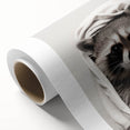 Towel-Wrapped Raccoon Bathroom Wall Art - Black and White Decor