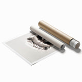 Towel-Wrapped Raccoon Bathroom Wall Art - Black and White Decor