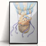 Hot Air Balloon Bear - Nursery Wall Art for Baby Room Decor