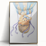 Hot Air Balloon Bear - Nursery Wall Art for Baby Room Decor