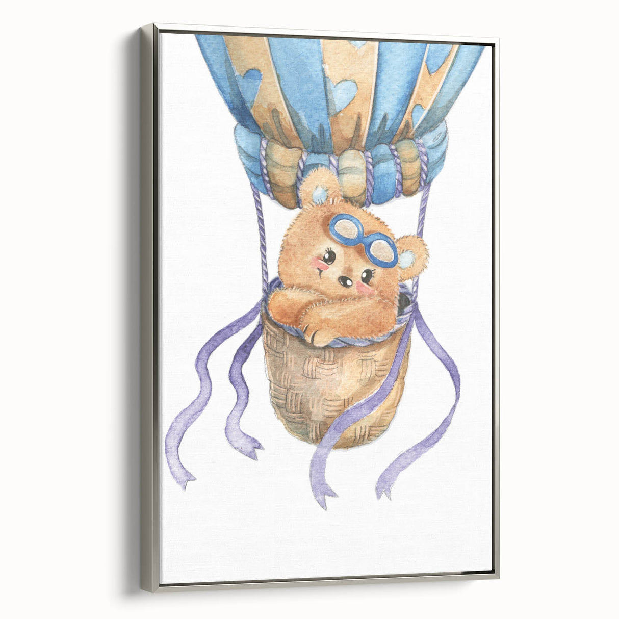 Hot Air Balloon Bear - Nursery Wall Art for Baby Room Decor