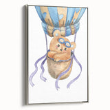 Hot Air Balloon Bear - Nursery Wall Art for Baby Room Decor