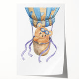 Hot Air Balloon Bear - Nursery Wall Art for Baby Room Decor