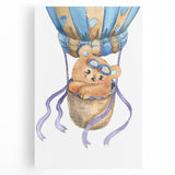 Hot Air Balloon Bear - Nursery Wall Art for Baby Room Decor